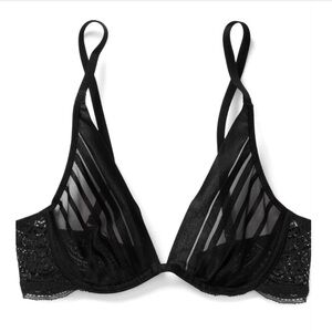 Black Semi Sheer Bralette — Adore Me 34C
